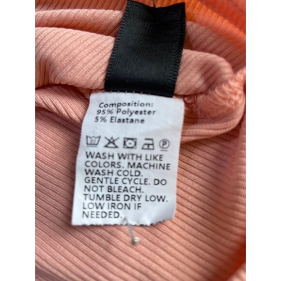 V Neck Ribbed Tank Top Peach by Shein Sz XL/12 - Picture 3 of 5